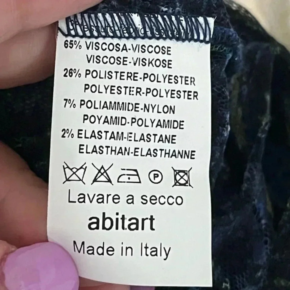 Vanessa Foglia Abitart Lace Midi Dress Paisley Multicolor Size S Ruffle V Neck - Picture 7 of 9